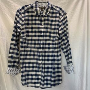 Tommy Bahama Plaid Pineapple Print Button Down Shirt Top